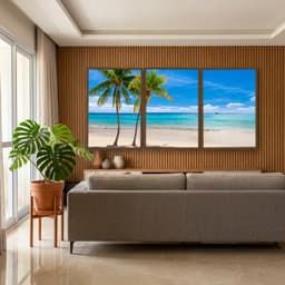 Kit Quadros Decorativos Coqueiro Na Praia