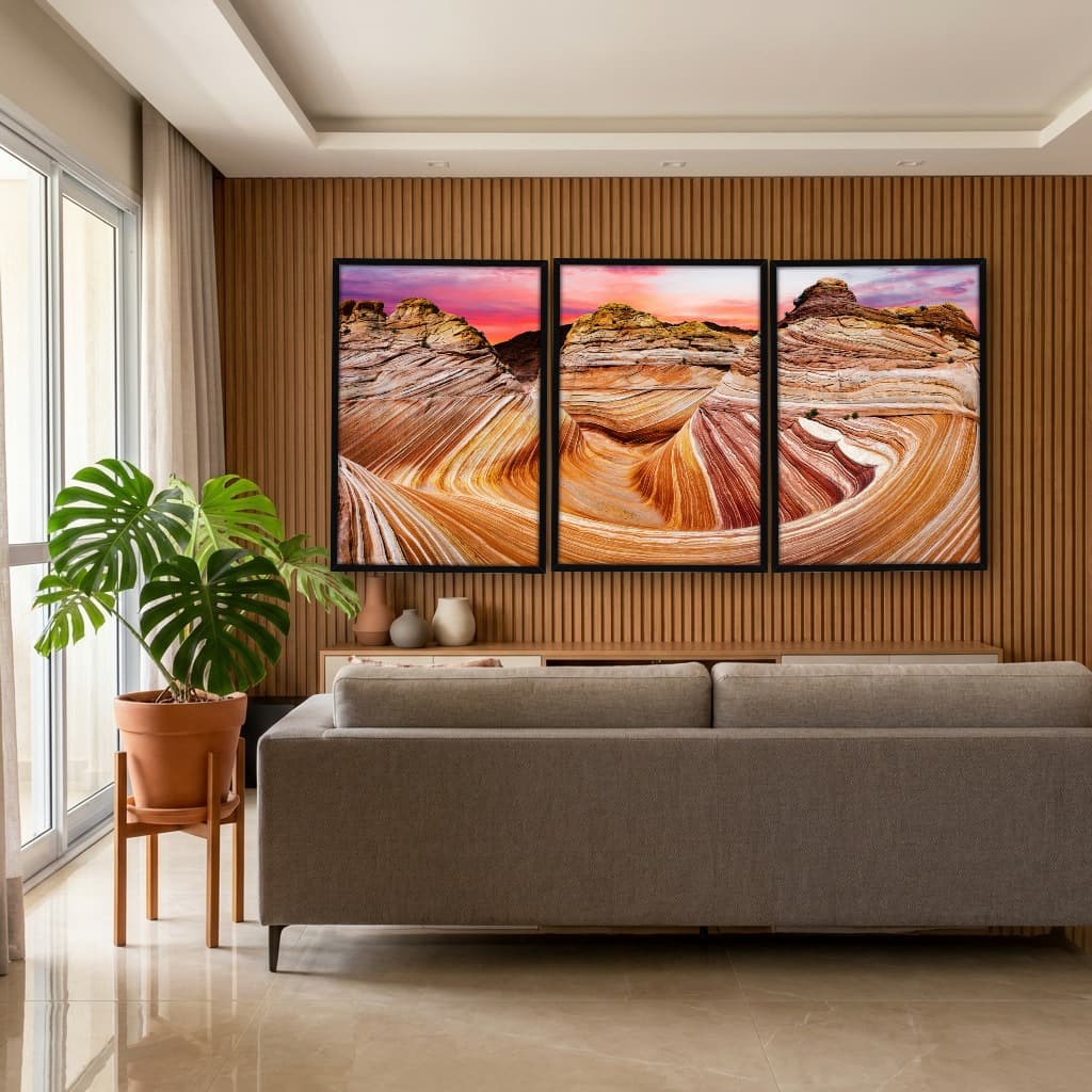 Kit Quadros Decorativos Ondas