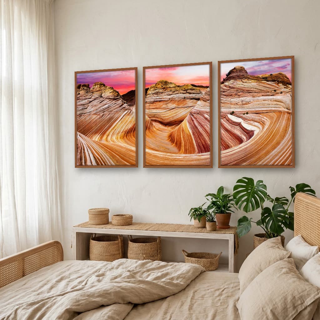 Kit Quadros Decorativos Ondas