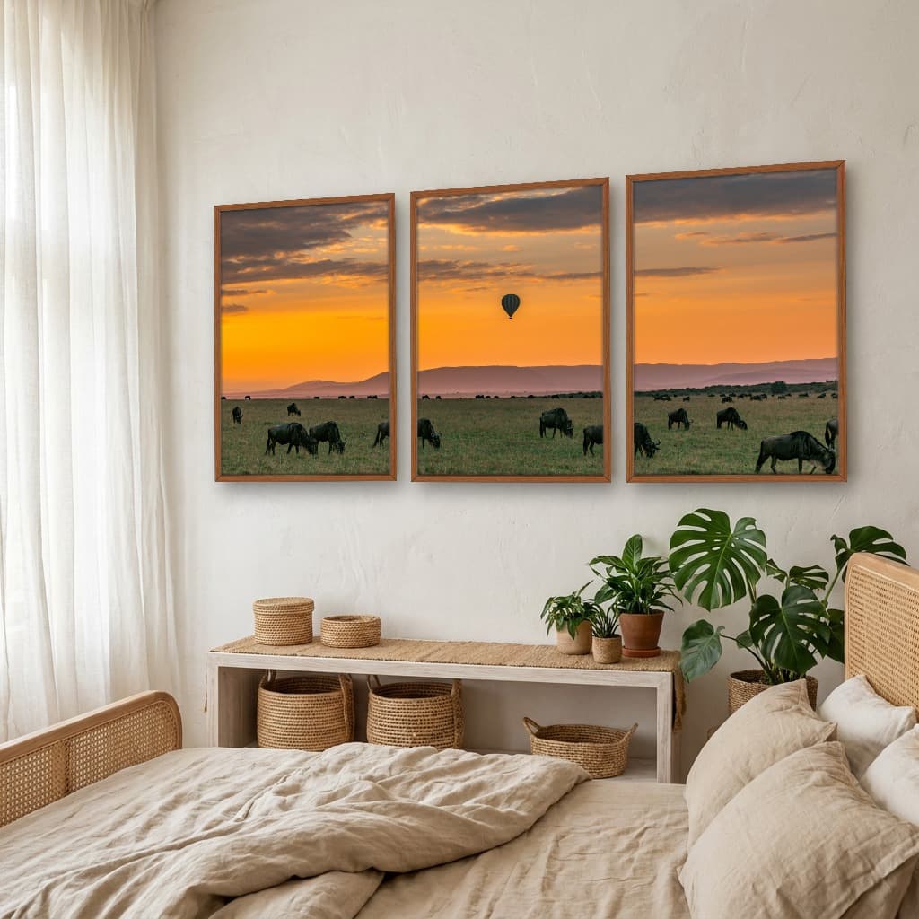 Kit Quadros Decorativos Pôr Do Sol