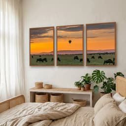 Kit Quadros Decorativos Pôr Do Sol