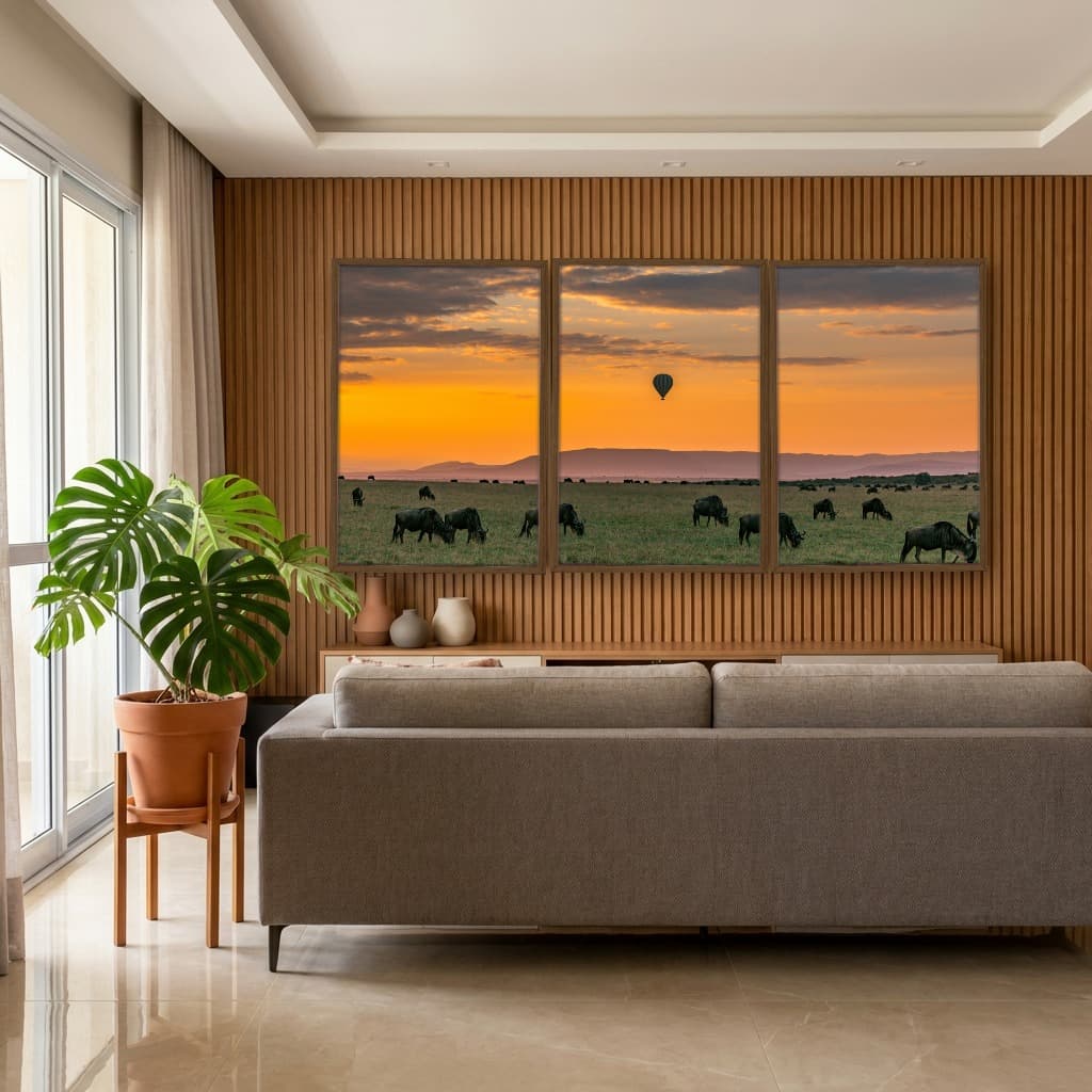 Kit Quadros Decorativos Pôr Do Sol
