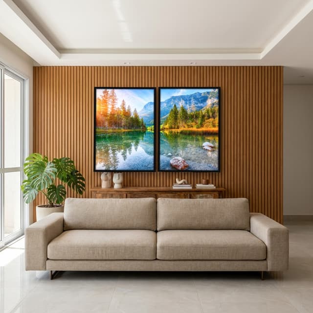 Kit Quadros Decorativos Lago E Montanha