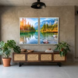 Kit Quadros Decorativos Lago E Montanha