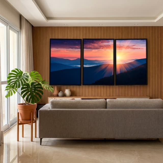 Kit Quadros Decorativos Pôr Do Sol