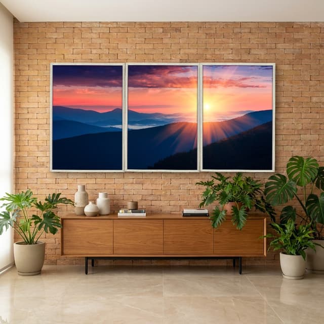 Kit Quadros Decorativos Pôr Do Sol