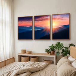 Kit Quadros Decorativos Pôr Do Sol