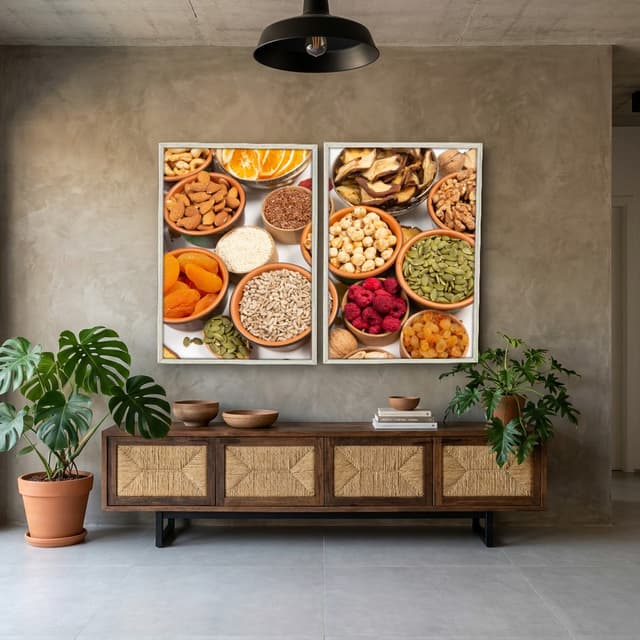 Kit Quadros Decorativos Castanhas E Sementes