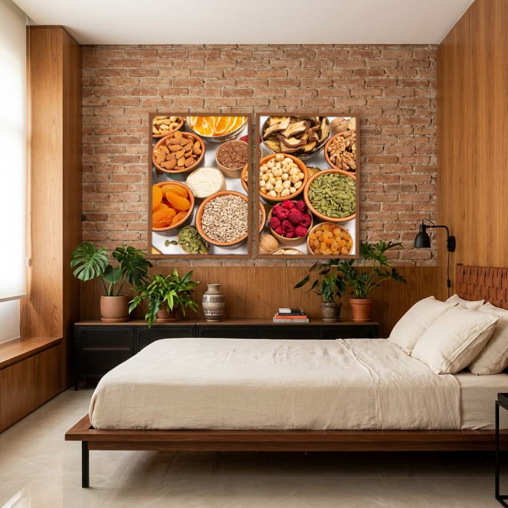 Kit Quadros Decorativos Castanhas E Sementes