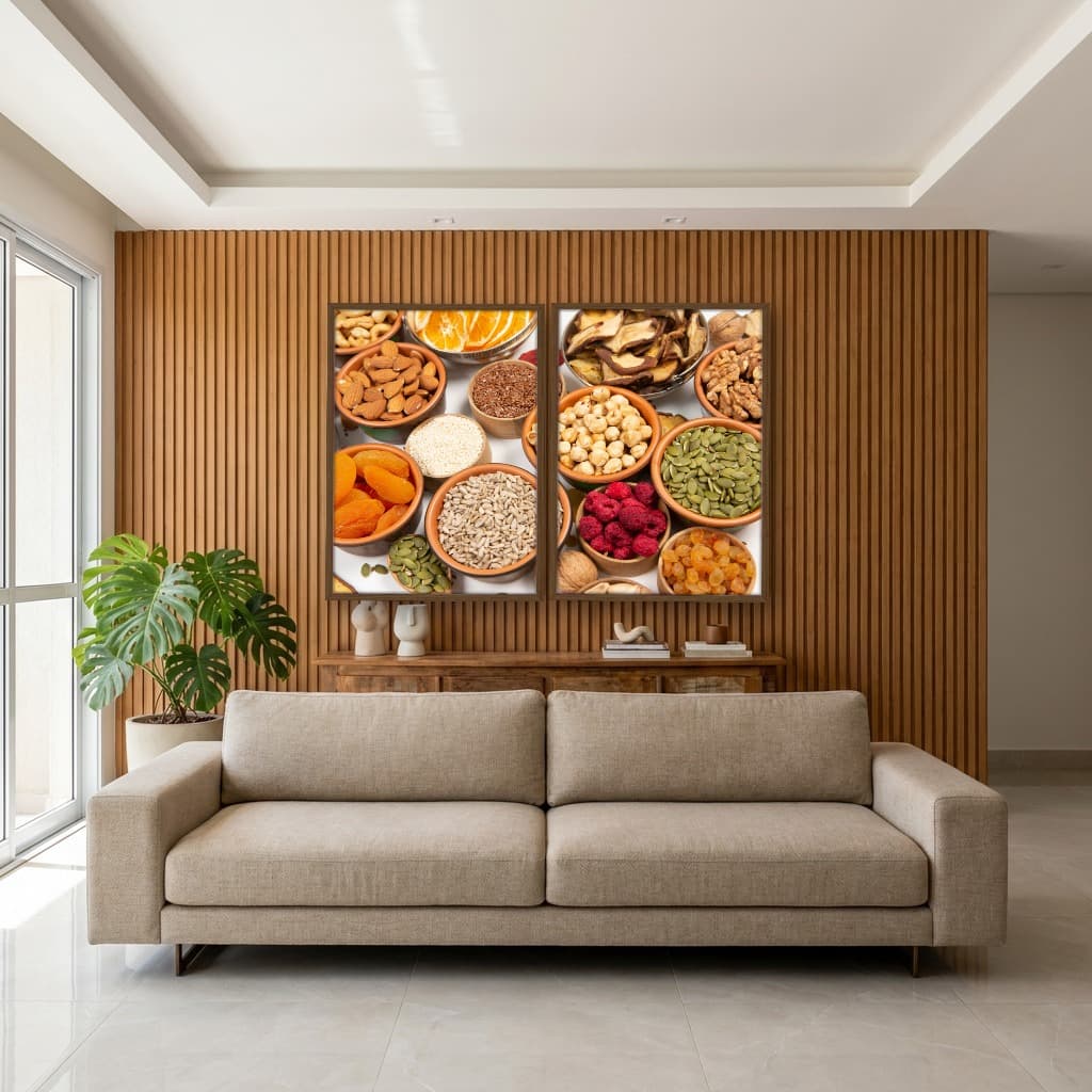 Kit Quadros Decorativos Castanhas E Sementes