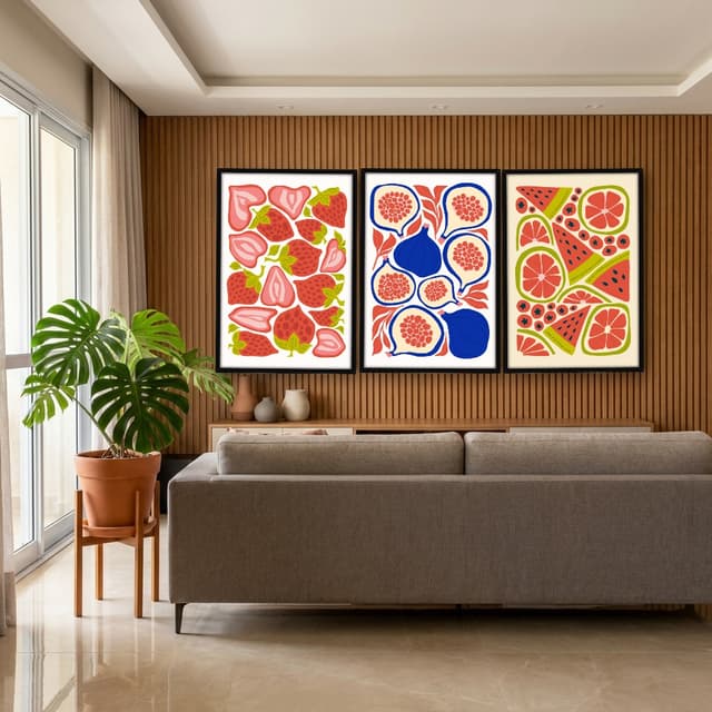 Kit Quadros Decorativos Frutas