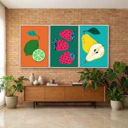 Kit Quadros Decorativos Frutas