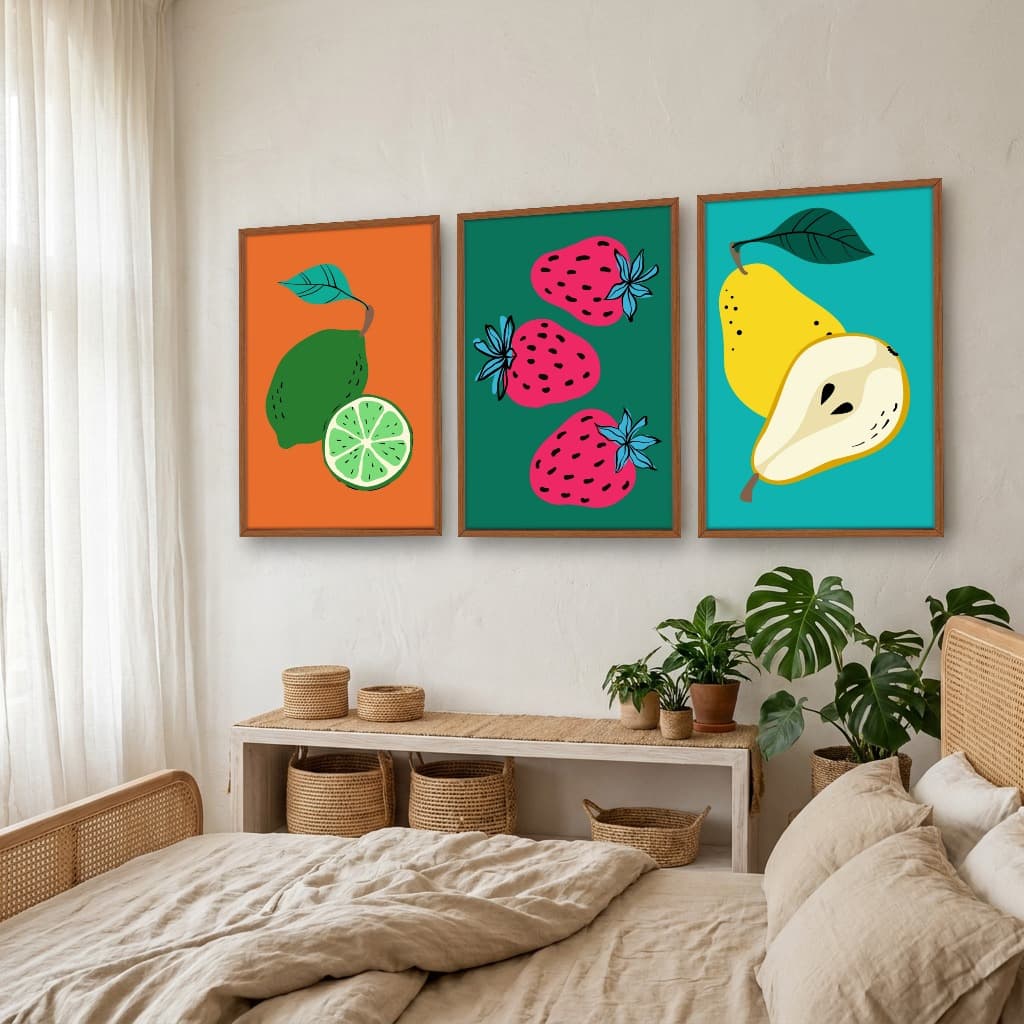 Kit Quadros Decorativos Frutas
