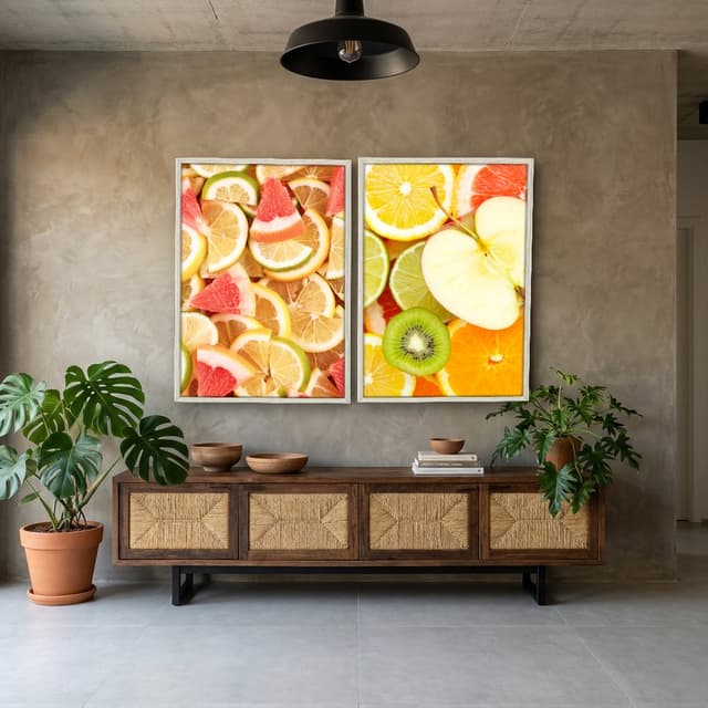Kit Quadros Decorativos Frutas