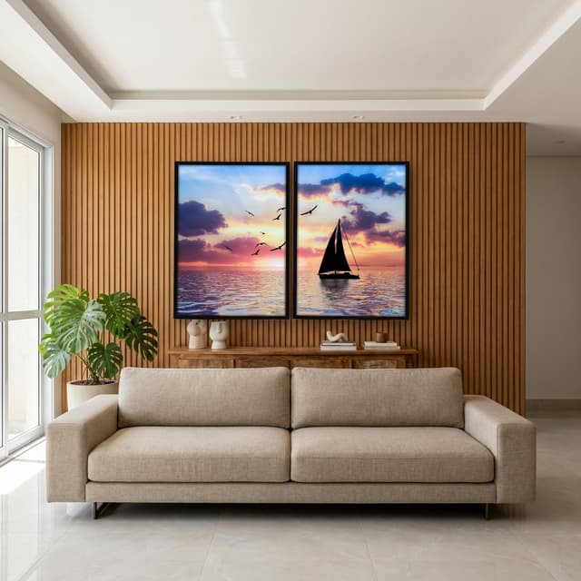 Kit Quadros Decorativos Pôr Do Sol