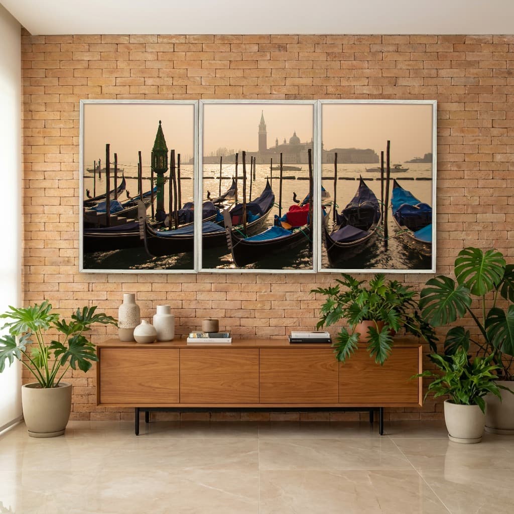 Kit Quadros Decorativos Barcos Coloridos