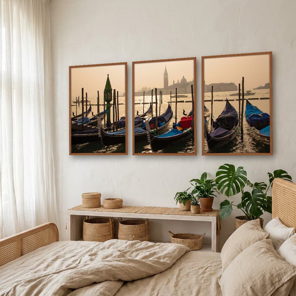 Kit Quadros Decorativos Barcos Coloridos