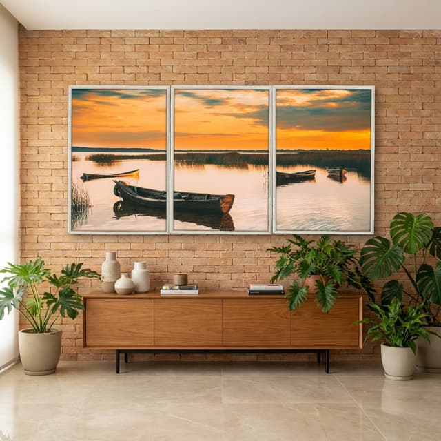 Kit Quadros Decorativos Pôr Do Sol