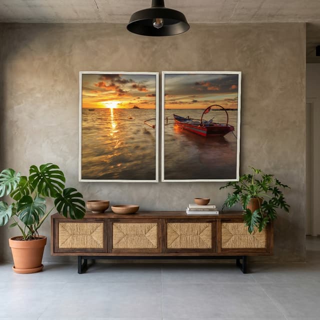 Kit Quadros Decorativos Pôr Do Sol