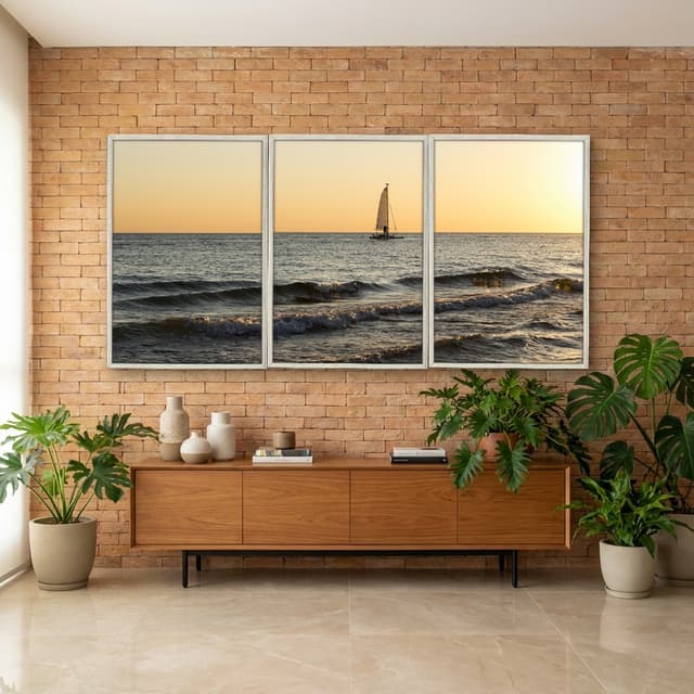 Kit Quadros Decorativos Pôr Do Sol