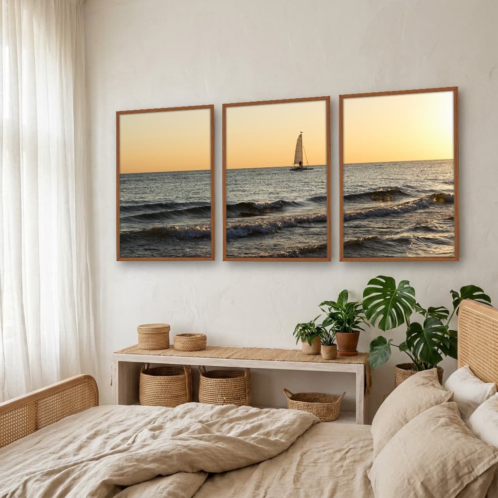 Kit Quadros Decorativos Pôr Do Sol