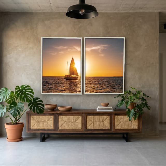 Kit Quadros Decorativos Pôr Do Sol