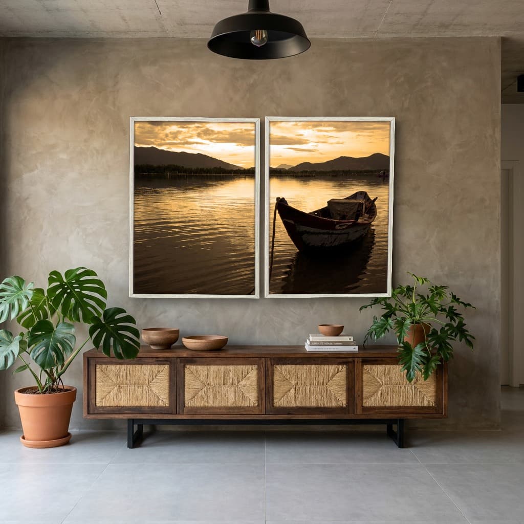 Kit Quadros Decorativos Pôr Do Sol