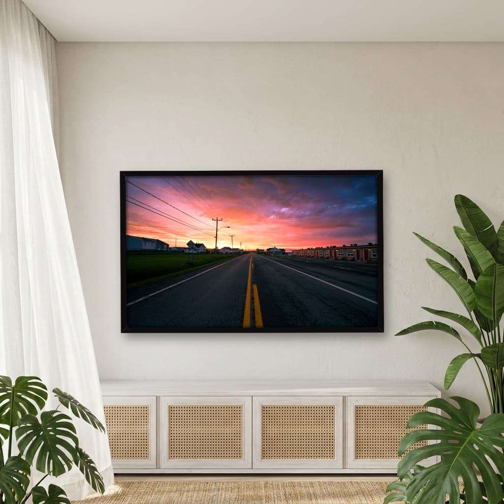 Quadro Decorativo Estrada Com Pôr Do Sol