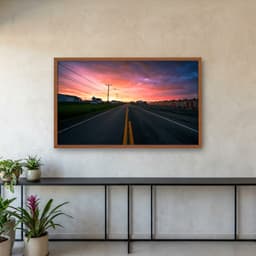 Quadro Decorativo Estrada Com Pôr Do Sol