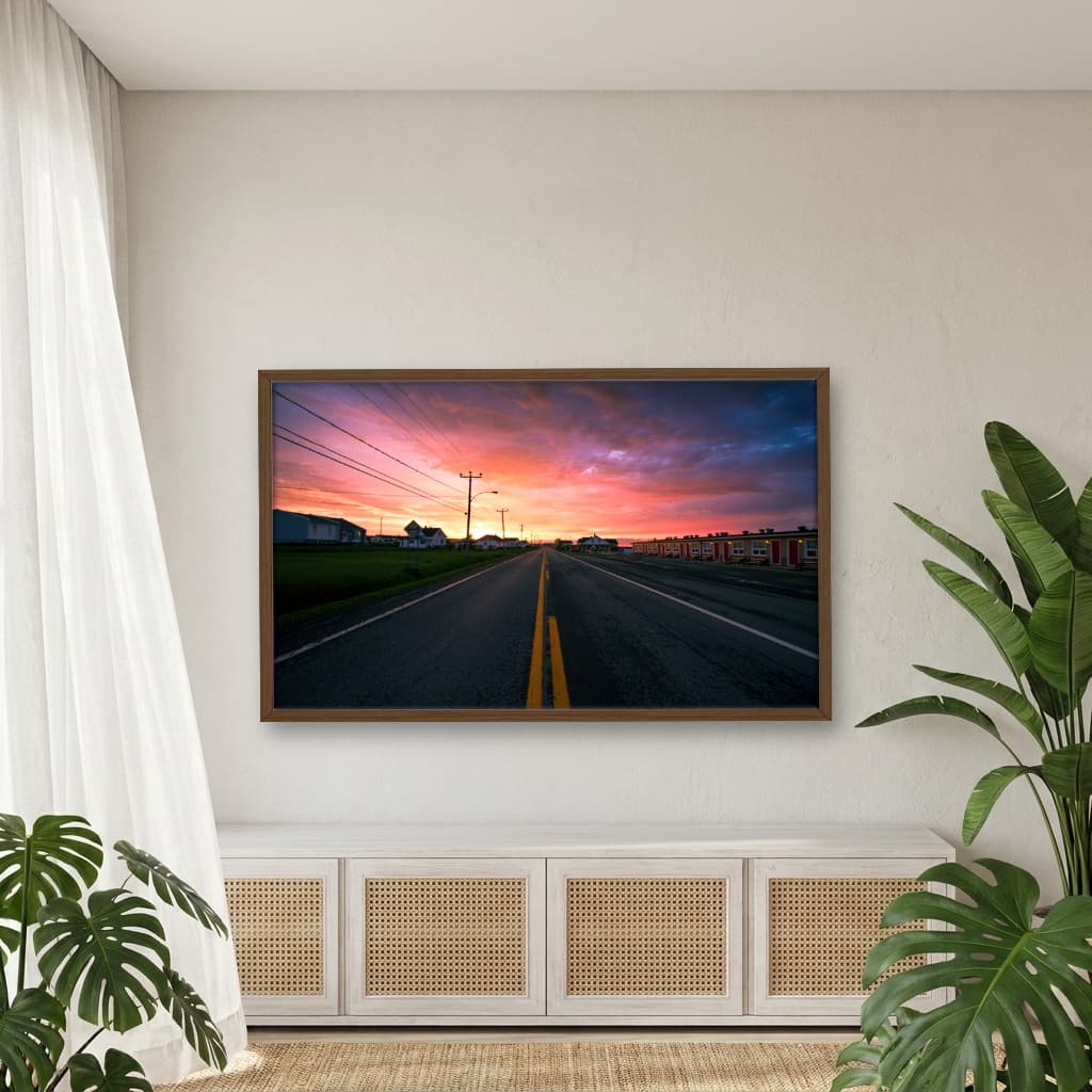 Quadro Decorativo Estrada Com Pôr Do Sol