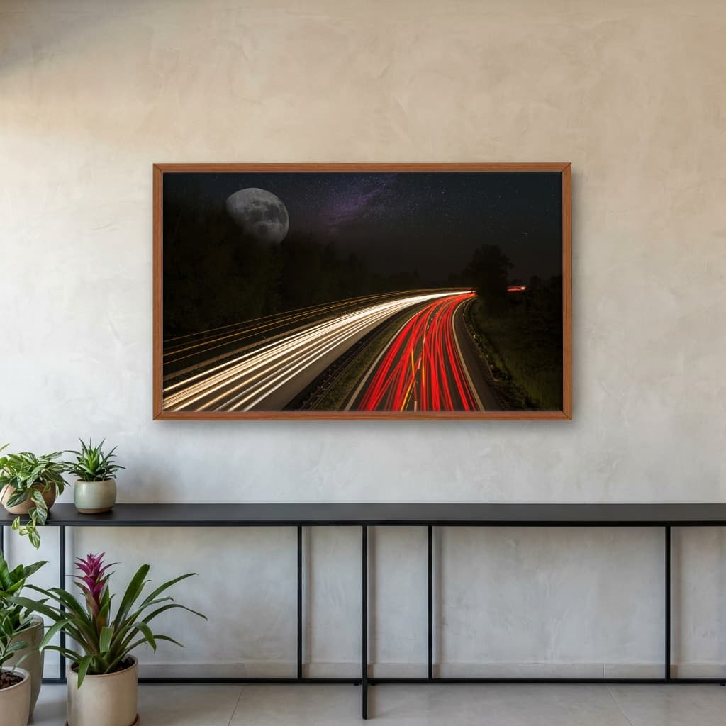Quadro Decorativo Estrada Com Lua