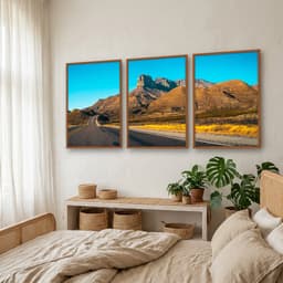 Kit Quadros Decorativos Estrada Com Montanhas