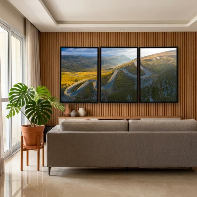 Kit Quadros Decorativos Estrada Com Montanhas
