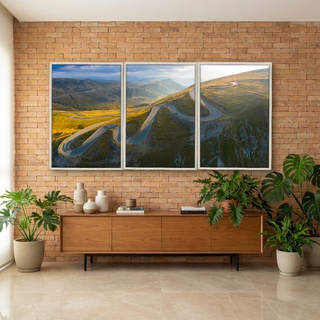 Kit Quadros Decorativos Estrada Com Montanhas