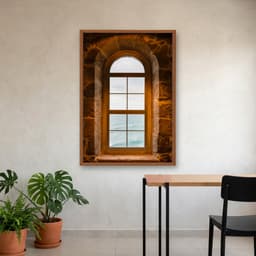 Quadro Decorativo Janela Com Vista Para O Mar