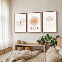 Kit Quadros Decorativos Borboleta Elefante E Polvo