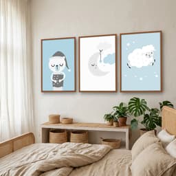 Kit Quadros Decorativos Urso E Ovelha