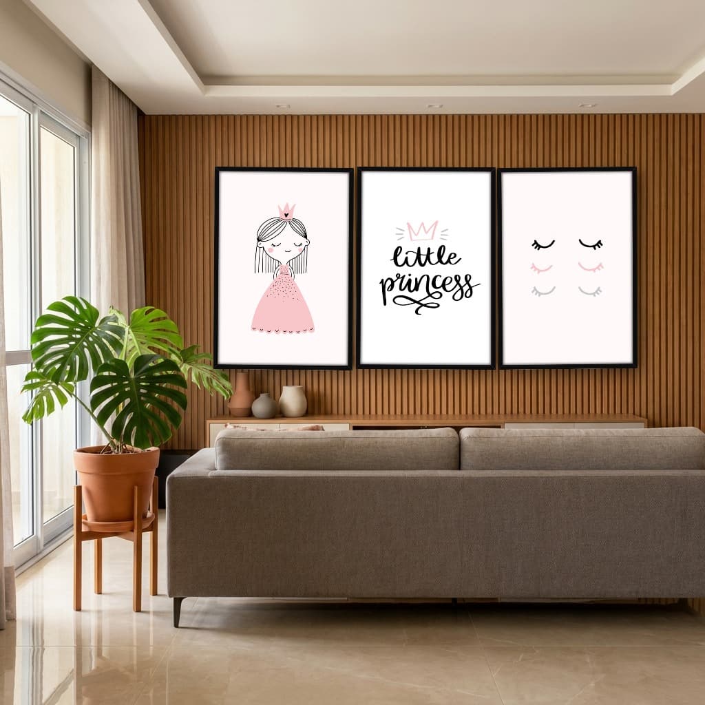Kit Quadros Decorativos Princesa E Olhos