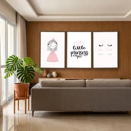 Kit Quadros Decorativos Princesa E Olhos