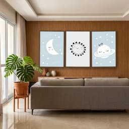 Kit Quadros Decorativos Lua E Planeta