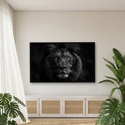Quadro Decorativo Leão Em Preto