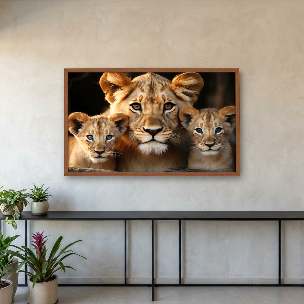 Quadro Decorativo Família Leão
