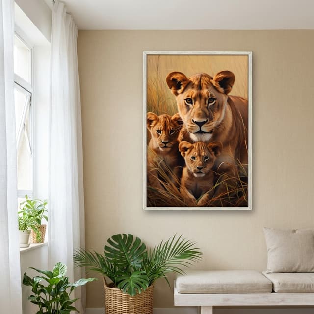 Quadro Decorativo Família Leão