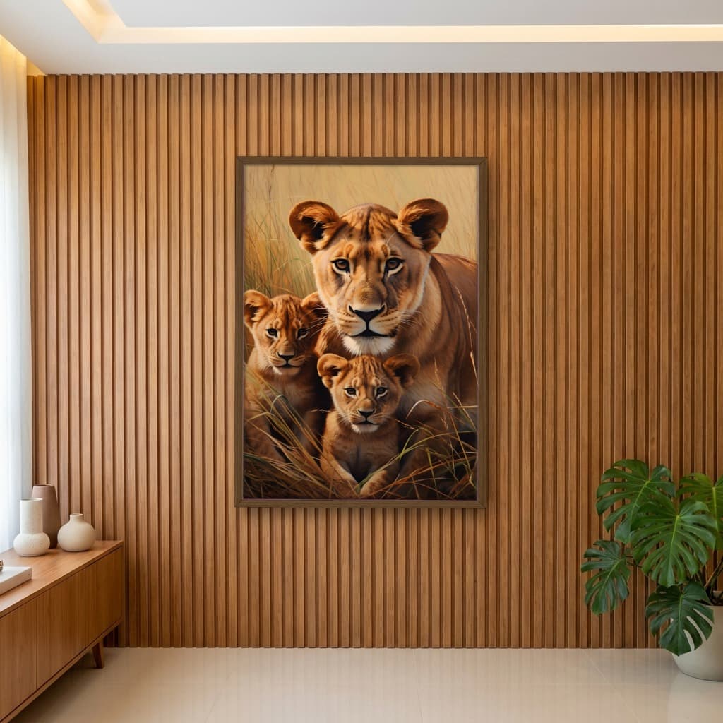 Quadro Decorativo Família Leão
