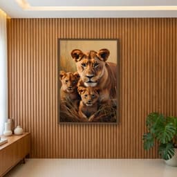 Quadro Decorativo Família Leão