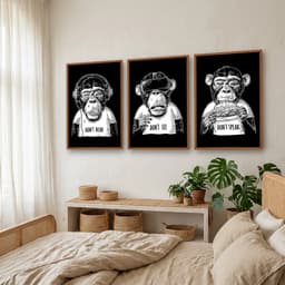 Kit Quadros Decorativos Macaco
