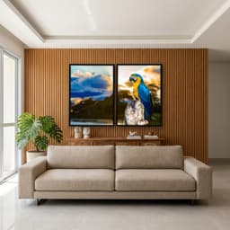 Kit Quadros Decorativos Arara Azul