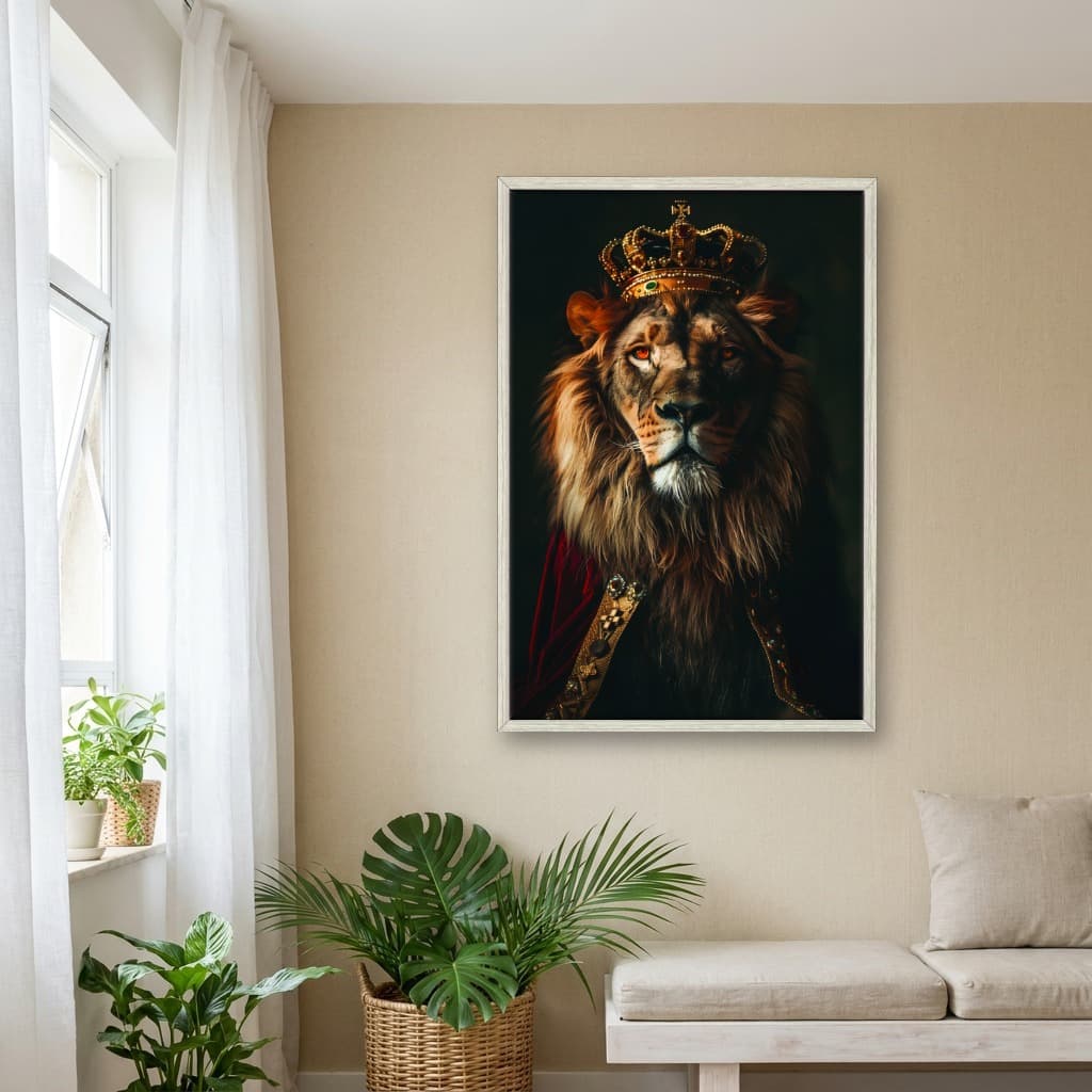 Quadro Decorativo Leão Coroa