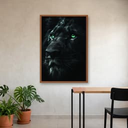 Quadro Decorativo Leão Em Preto