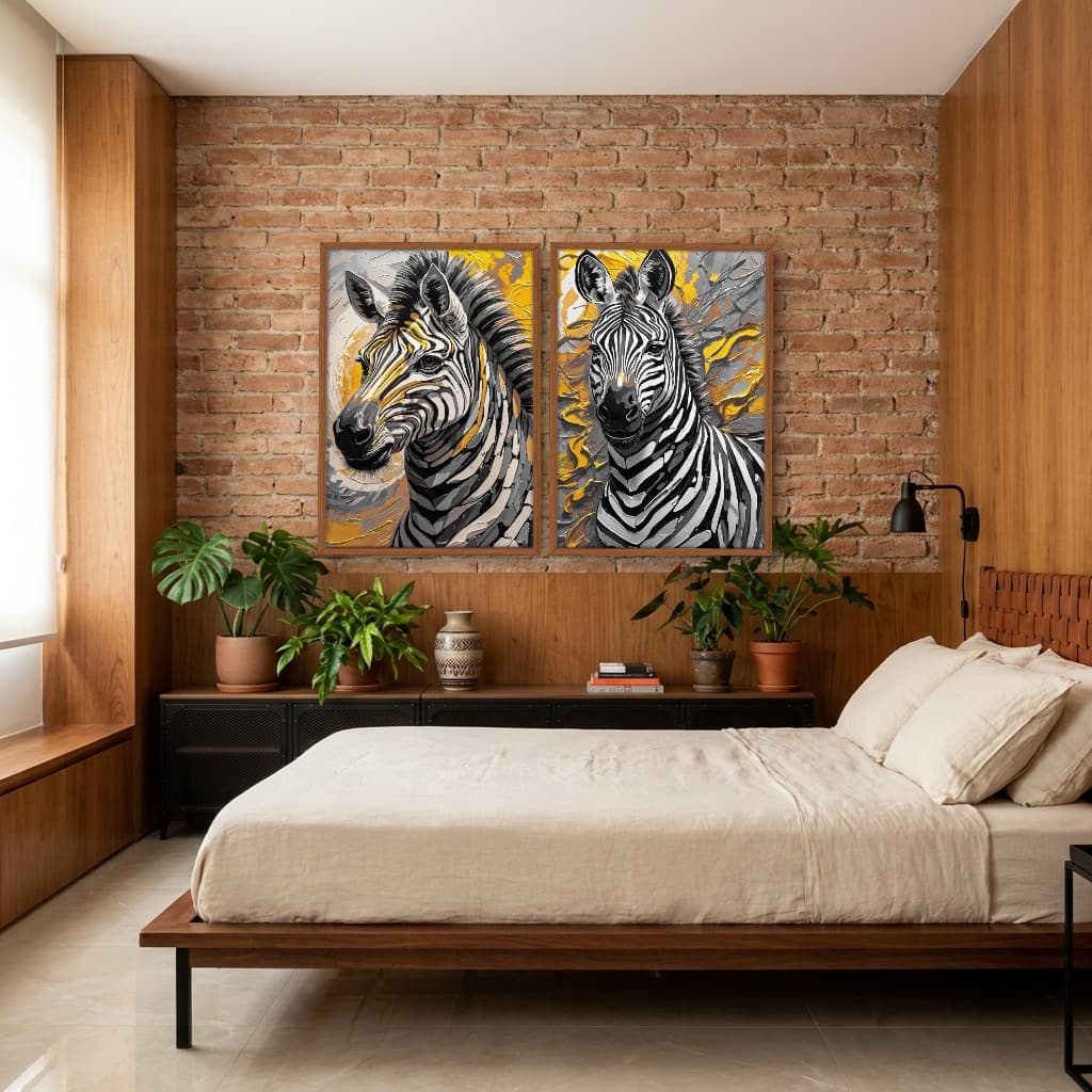 Kit Quadros Decorativos Zebra